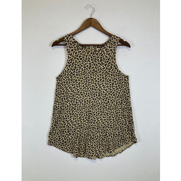 Old Navy Tops - Old Navy Luxe Tank Top Womens Small Brown Leopard Print High Neck Sleeveless